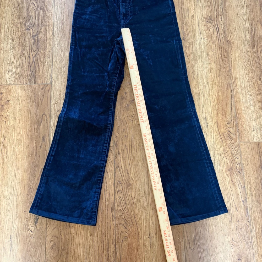 Levis Ribcage Bootcut Navy Blue Velour High Rise Flare Pants Womens 26x30 Boho - Picture 8 of 14